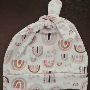 Pink Rainbow top knot hat