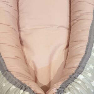 Baby nest, pink inner, grey star outer