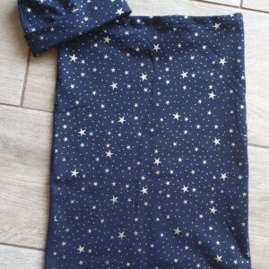 Navy and silver star hat and sack