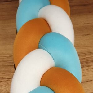 Turquoise, burnt orange and white