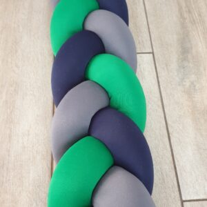 Bright green, navy and dark grey