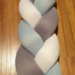 Mid grey, white and duck egg