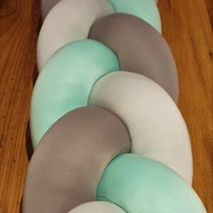 Mint, white and mid grey