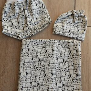 white with wild animals in black set