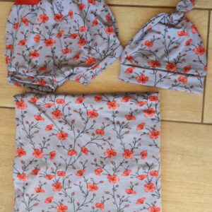 Blue with red flowers sets