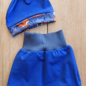 Hat and shorts Blue with fox trim