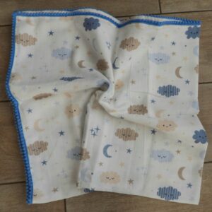 Blue cloud organic muslin