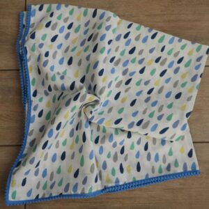 Blue droplet muslin with blue edging muslin