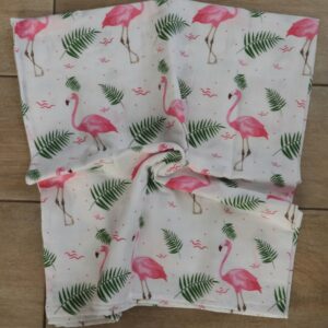Flamingo muslin facecloth and burp towel