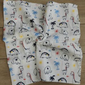 Blue wild animal muslin
