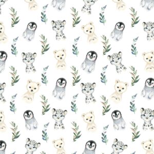 Boy snow animal change mat cover